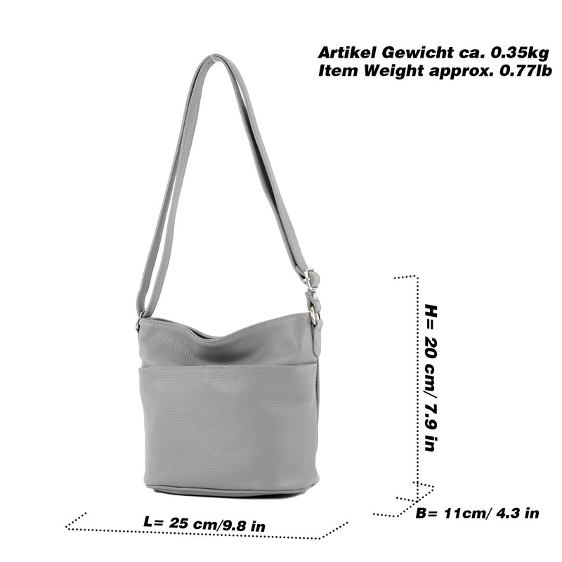 modamoda de T198 Small Women's Leather Shoulder Bag Handmade in
