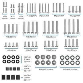 Mount-It! TV Mounting Hardware Kit, Universal VESA Wall Mount Screw, Washer, Spacer Pack (M4 M5 M6 M8) for TV and Monitor Mounting