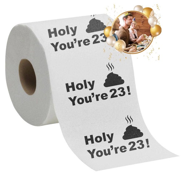 23rd Birthday Decorations Toilet Paper for Men & Women - Funny Design Novelty Great Hilarious Gag Gift – Eco-Friendly, Ultra Soft & Comfortable – Perfect for Birthday Christmas & Party Supplies