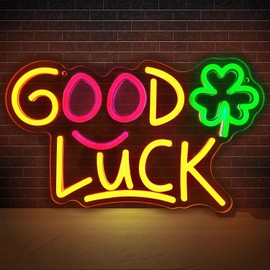 Good Luck Gifts, St Patricks Day Decorations 4 Leaf Clover Neon Lights for Bedroom Girls, Saint Patrick's Day Decor for Party Favors, Classroom, Tree Ornaments Decorations, Room Decor for Teen Girls