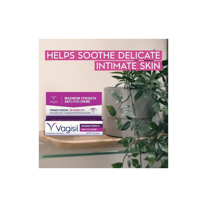 Vagisil Crema Calmante Femenina Anti Picazón Fuerza Max 28g