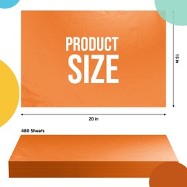 480 Sheets Bulk Orange Tissue Paper - 15" x 20" Packing Paper Sheets for Moving - 10lb Wrapping Paper - Newsprint Paper for Packing, Gift Wrapping, Moving Supplies & Protecting Crown Display