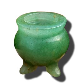 Green Aventurine polished cut base carved cauldron Natural Metaphysical Chakra Crystal Healing Gemstone Specimen - Green Aventurine cauldron