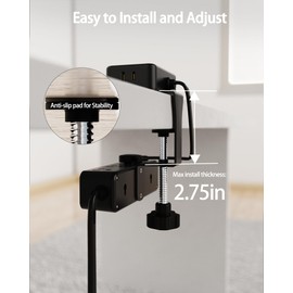 HOPOW HOPOW Dual Layer Desk Clamp Power Strip, Desktop Edge Mount Charging Station with 13 Outlets 4 USB Ports (2 USB C), Under Desk Surge Protector(1700 Joules), 10 Ft Extension Cord for Office Home