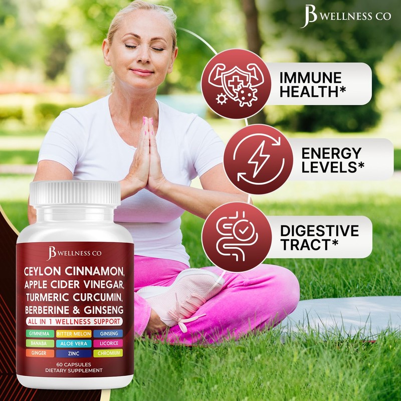 Ceylon Cinnamon, Turmeric, ACV, Ginseng, Aloe Vera, Berberine Plus Banaba,