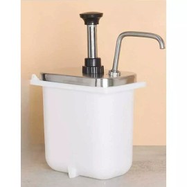 업소용 소스 디스펜서 3구 용기 대용량 펌핑 카페 [1/9 스테인레스 헤드] Commercial Sauce Dispenser 3-Compartment Large Capacity Pumping Cafe [1/9 Stainless Steel Head]