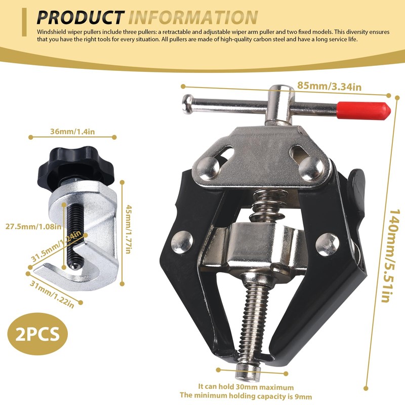 WEGREAT Windscreen Wiper Puller, Pack of 3 Wiper Arm Puller,