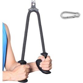 Tricep Rope 27 & 36 inches 2 Colors  Attachment  Machine Pulldown Heavy Duty Coated Nylon Rope with Solid Rubber Ends - Color: 36 Ergonomic Tricep Rope