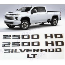 GM Auto Matte Black Doors 2500HD Tailgate Silverado LT Emblems 2019-2023 Silverado 2500