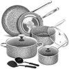 MICHELANGELO Pots and Pans Set 10 Piece, Cookware Set with