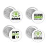 Pickleball Set of 4 Funny Pickleball Players Pin Back Buttons
