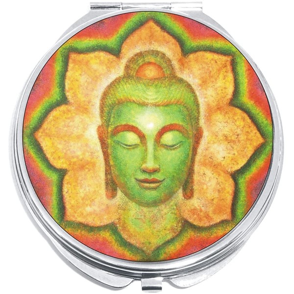 NewCharms Buddha Lotus Flower Compact with Mirrors - Perfect Pocket