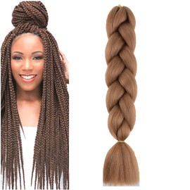 Braiding Hair Brown Braid Hair Extensions for Box Braids Hot Water Setting High Temperature Synthetic Fiber (30#-1Pack)