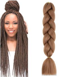 Braiding Hair Brown Braid Hair Extensions for Box Braids Hot Water Setting High Temperature Synthetic Fiber (30#-1Pack)