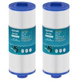 KEEPURE 6CH-960 Spa Filter Replacement for Jacuzzi Filters J300, 14081, 6000-383A, J400, FC-2800, PJW60TL-F2S, 6541-383, 6540-383 Hot Tub Filter with Closed Handle(Not be Removed), 60 sq.ft, 2Packs