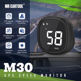 MR CARTOOL Car HUD Head Up Display, GPS Digital Smart Speedometer Universal KMH & MPH Heads up Display with Over Speed Alarm Fatigue Driving Warning, Digital HUD for All Vehicle