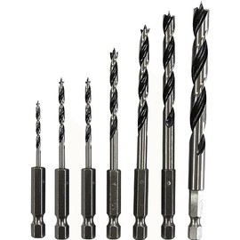 Makita D-62371 Wood Drill Bit Set 7-Piece Wood Twist Drill Bit for Soft and Hardwood, Diameter 2 - 8 mm, 1/4 Inch Hex Socket