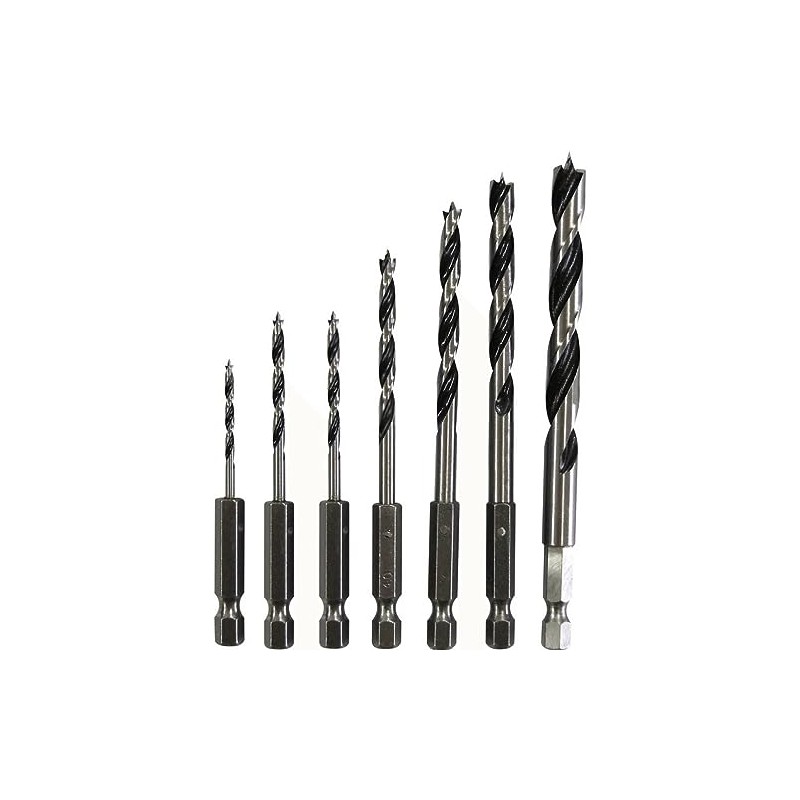 Makita D-62371 Wood Drill Bit Set 7-Piece Wood Twist Drill