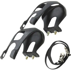 1 Pair Bike Pedals with Toe Clip and Strap, Bicycle Pedal Foot Cover Plastic Bike Pedals, Bicycle Toe Clips Cage for Mountain Bike and Road Bike