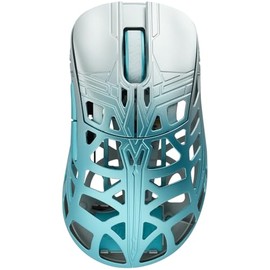 KEEBMONKEY WLMOUSE Sword X Lightweight Magnesium Alloy Wireless Gaming Mouse - 8KHz Polling Rate, PAW3950 HS Sensor, 50-30000 DPI, OM & TTC Switches (OM Opticals, Silver&Blue)