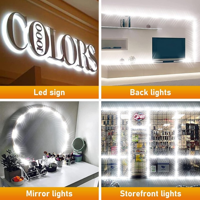 VMINGO Tira Modulo Luz 5 Led Blanco Impermeable Pared Publicidad