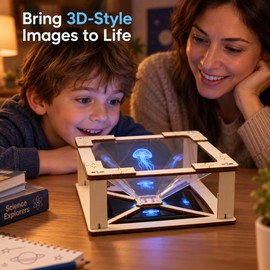 DIY 3D Holographic Projection Science Experiment Kit, Educational Building Model with Tutorial