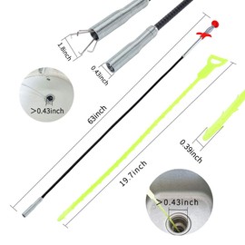 DR.PEN - Herramienta flexible para recoger garras (herramienta de extracción de obstrucciones de drenaje), con 4 garras de manguera plegable herramienta de asistencia para recoger basura, fregadero de