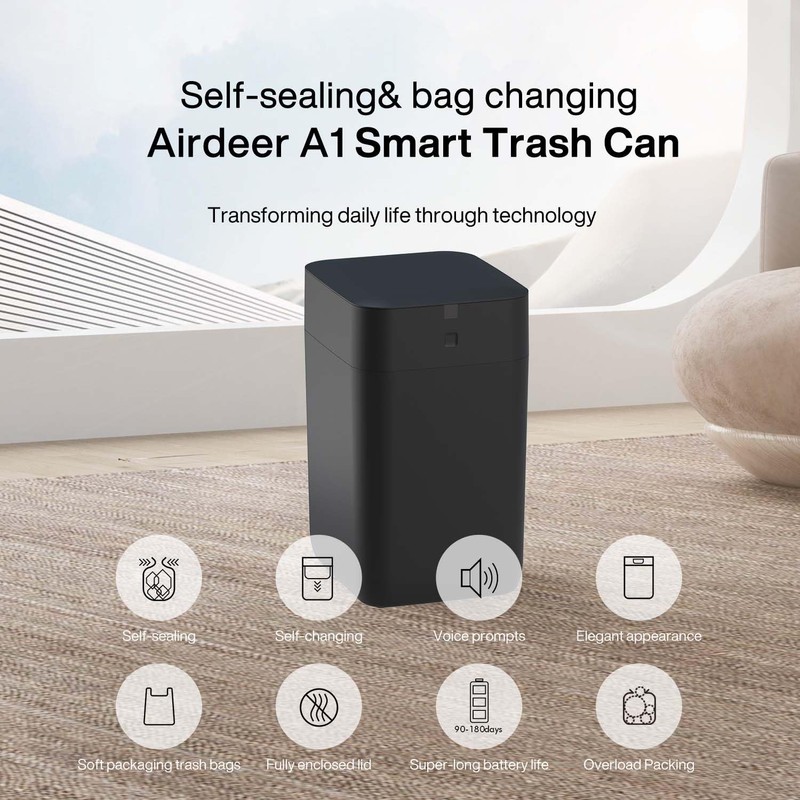 Airdeer Automatic Trash Can, 4 Gallon Self Sealing and Self-Changing