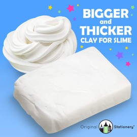 Original Stationery Soft Clay for Slime, 230 g (8.1 oz) White Foam Clay Add-in for Slime Making, Stretchy Air-Dry Butter Texture, Christmas & Holiday Craft Gift for Kids