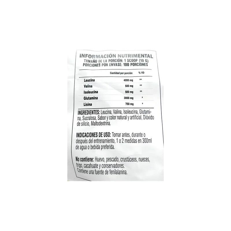 BCAA Glutamina Lisina 1kg The One Sabor Manzana Verde Suplemento