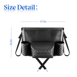 zipelo Car Handbag Holder Between Seats, PU Leather Multi-Pocket Large Capacity Purse Holder, Auto Net Bag Barrier of Backseat Pet Kids, Car Seat Organizers and Storage for Cargo Tissue Cup (Black)