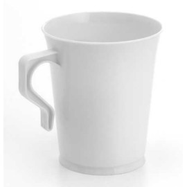 8 oz Plastic Coffee Cups Teacup Unbreakable White Coffee Mugs Shatterproof Reusable Coffee Cup Disposable Plastic Coffee Mugs Cappuccino Cups Plastic Mugs Espresso Cups White Tea Cups 40 Ct