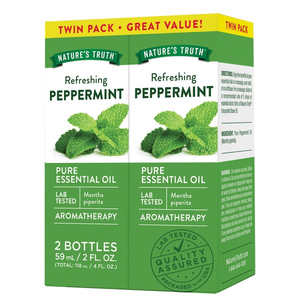 Nature's Truth Peppermint Essential Oil | Diffuser, Shower, or Bath