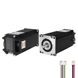 YEJMKJ Nema 23 Closed Loop Stepper Motor with Integrated Closed Loop Stepper Driver 1.8‌°‌ 2 Phase High Torque 2.5Nm(354.03oz·in) Bipolar 4.2A 0.50Ω 118mm Cable 0.3M for CNC Mill Lathe