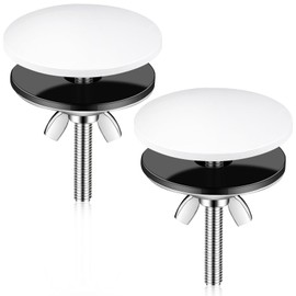 2 Pieces 2 Inch Kitchen Sink Hole Cover Faucet Hole Cover Stainless Steel Kitchen Sink Tap Hole Plate Stopper Cover Blanking Metal Plug (White)