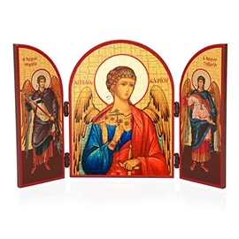 NKlaus 11308 Guardian Angel Triptych Wooden Icon 25 x 16 cm Christian
