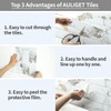 AULIGET 40-Piece Polished White Marble with Gold Peel and Stick