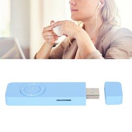 MP3 Player USB Stick, MP3 Player, MP3 Player with USB MP3 MP4 Player, MP3 Music Player, Portable Music Media MP3 Player with Lanyard for Listening to Music (Blue)