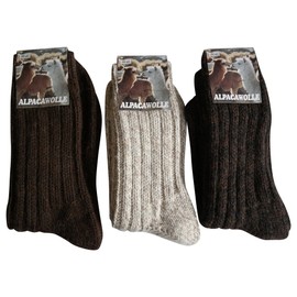 Handelsmarke 3 Pairs of 100 % Alpaca & Wool Socks, Extra-Thick, Soft, Chunky Knit - 47-50