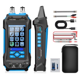 11 In 1 Network Cable Tester with 60000 Digit Multimeter 7 Wavelengths OPM 10Km/10mW VFL 600M Measurable Length 100 Records Tool Kit for CAT5 CAT6 Telephone Ethernet RJ11 RJ45 PoE Wire Tracer NCV,Blue