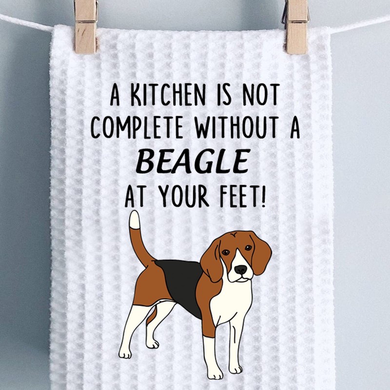 Funny Beagle Dog Kitchen Towel A Kitchen is Not Complete