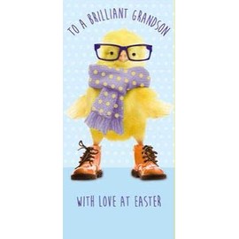 The Art Group Easter Card - Brilliant Grandson - Chick in Glasses - From (AG-E65935)