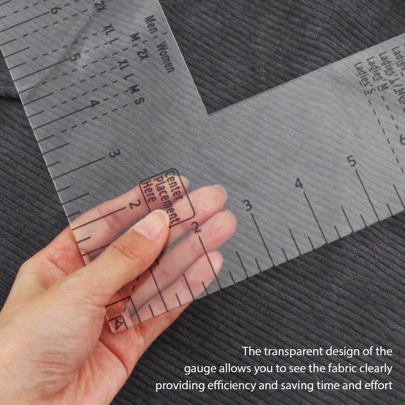 Ranjaner Tshirt Ruler Guide for Vinyl Alignment, Left Chest Logo