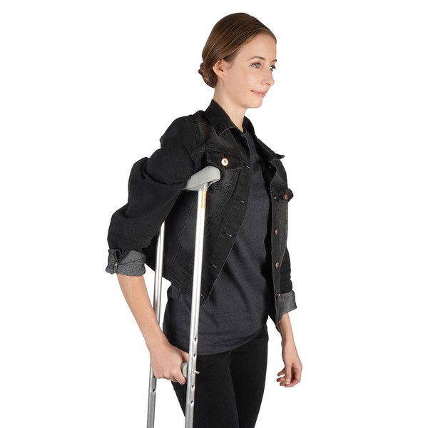 Soles Walking Crutches (Aluminum) - Adjustable Post Injury or Surgery Support for Men, Women and Teens - Lightweight, Durable with Ergonomic Grips and Armpit Foam (Small)