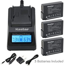 Kastar DMW-BLD10 Battery (3-Pack) and Ultra Fast Charger Kit for DMW-BLD10, DMW-BLD10E, DMW-BLD10PP, DE-A93B and Lumix DMC-G3, Lumix DMC-GF2, Lumix DMC-GX1 Camera