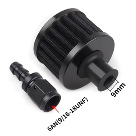 CNRAQR 9mm Fuel Cell Breather/Vent Air Filter 6AN Female Fitting Kit