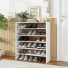 Tangkula 6-Tier Stackble Shoe Rack for Closet, Space Saving Wooden