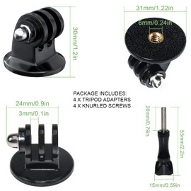 Tripod Mount Adapter Aluminium Tripod Adapter Tripod Mount Adapter Tripod Adapter with Knurled Screws Camera Mount Accessories Tripod Adapter for GoPro Hero 10, 9, 8, 7, 6, 5, DJI Osmo Action Cameras