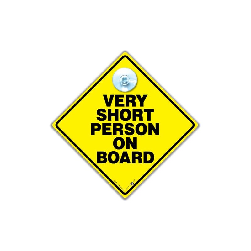 Very Short Person On Board Car Sign 14cm x 14cm