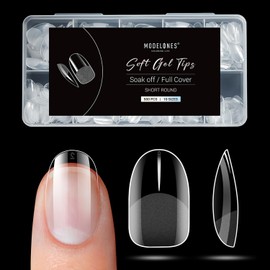 Modelones Short Oval Round Nail Tips - 500Pcs Pre-shaped Half Matte Full Cover False Nails Gel No Filed for Nail Extension Art DIY Salon, 10 Sizes